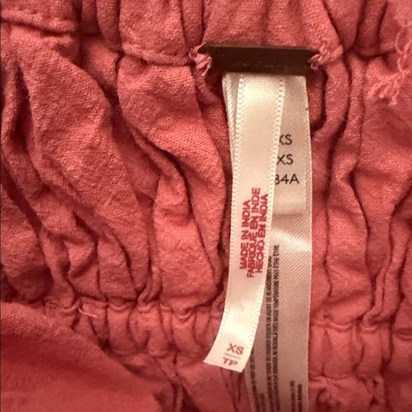 Free People Claudette Ruffled Coral Tank Top with Smocked Bodice - Picture 8 of 10